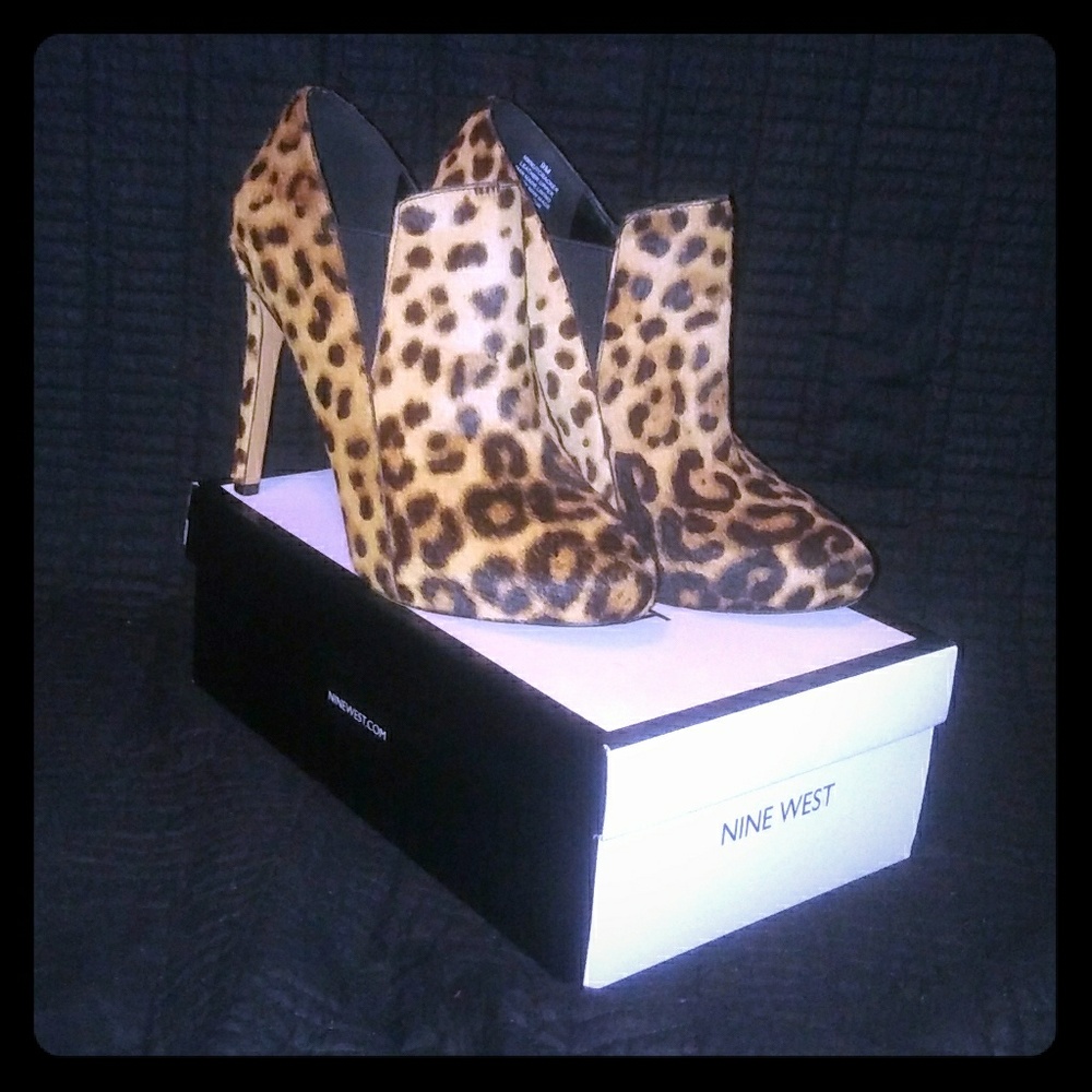 Nine West Leopard Print Booties